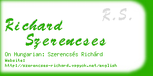 richard szerencses business card