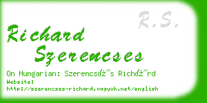 richard szerencses business card